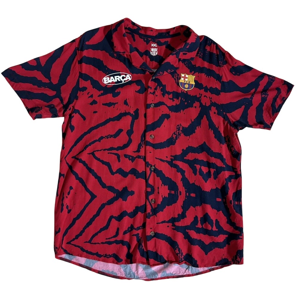 FC Barcelona Barca FCB Football Jersey Shirt Animal Print Red Black sz XXL - Picture 2 of 11
